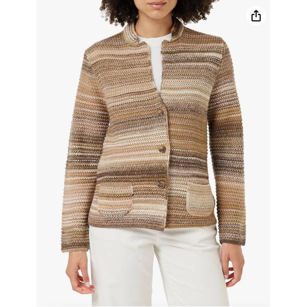 United Colors of Benetton Knit Button Up Jacket Beige Large